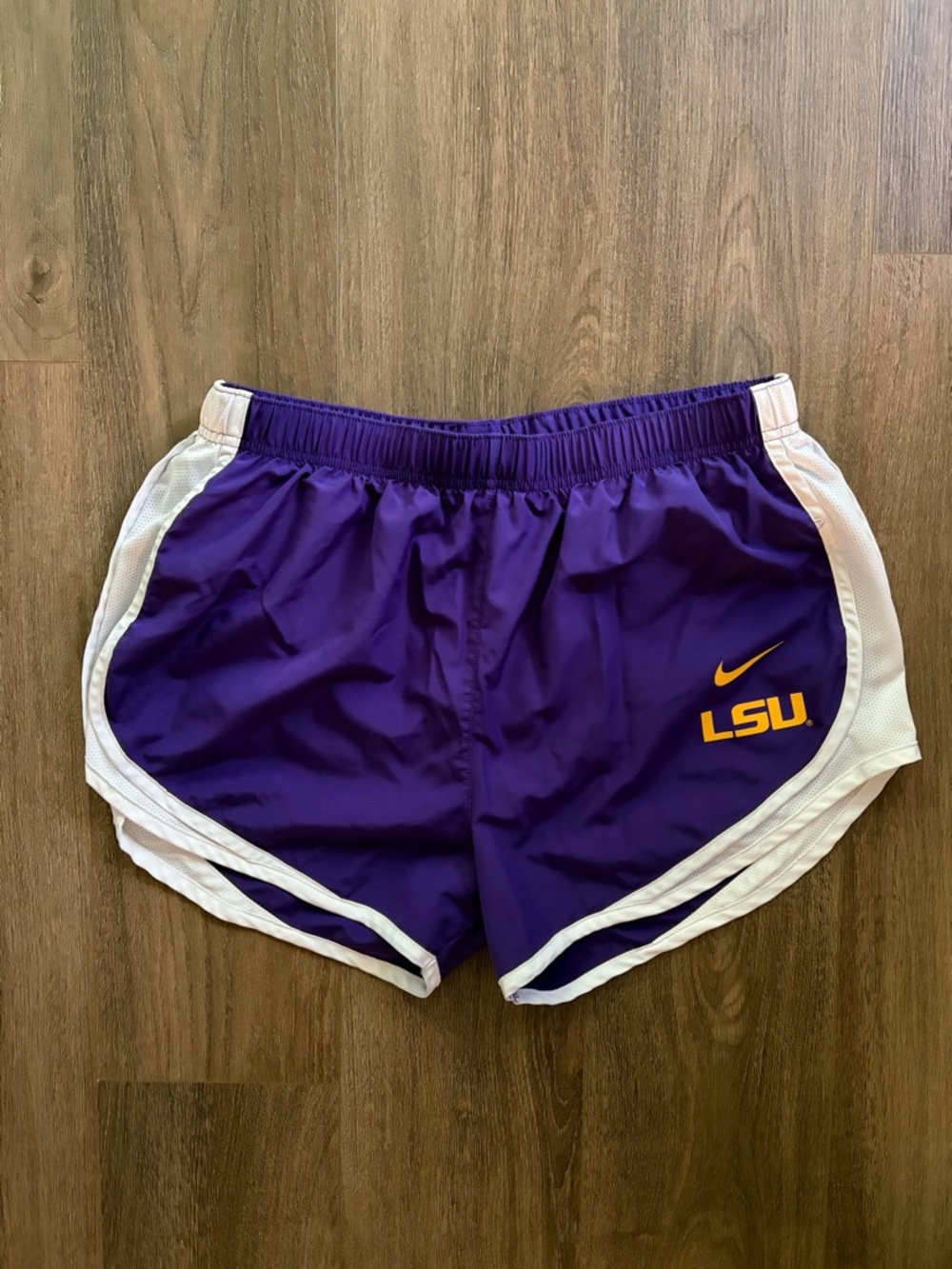 Nike LSU Women's Purple Athletic Shorts with White Trim